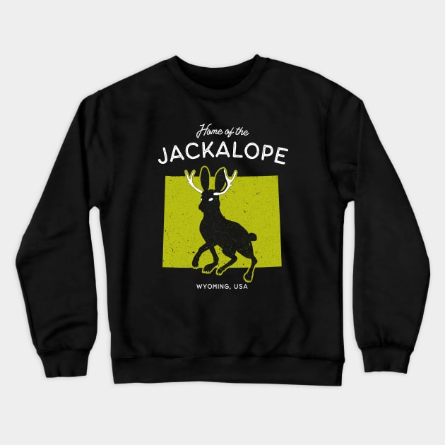 Home of the Jackalope - Wyoming, USA Cryptid Crewneck Sweatshirt by Strangeology